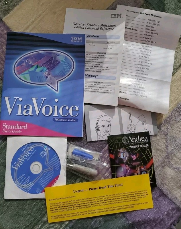 Vintage Software -IBM ViaVoice-Windows Millennium Edition Box, Manuals, Inserts gallery