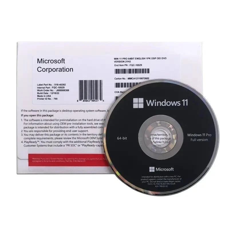 Windows 11 Pro 64 bit DVD with Product Key Ships from USA & Free Shipping