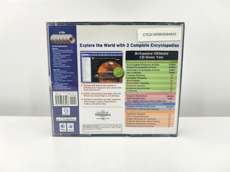 Encyclopedia Britannica 2007 Ultimate CD 6 Disc Set Win Mac XP 2000 Reference gallery