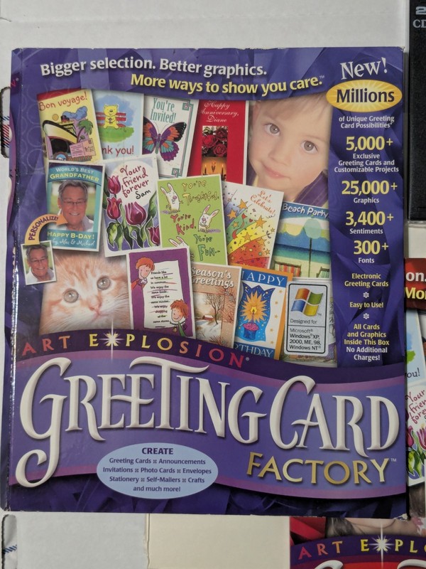 Art Explosion Greeting Card Factory w/ user manual and 2 CDs gallery
