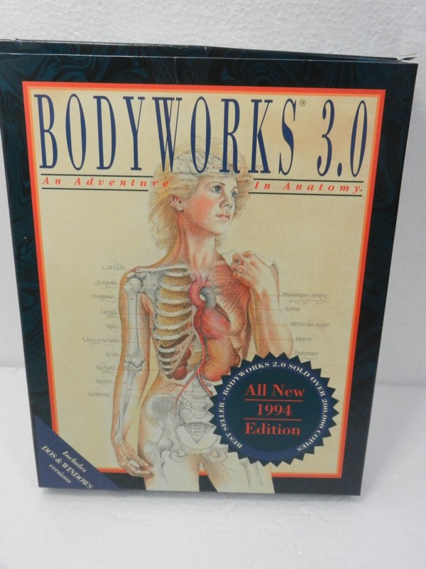 Vintage BODYWORKS 3.0 Medical Library 1994 for DOS & Windows body works software
