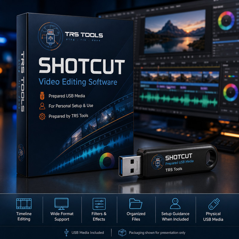 Shotcut USB Prepared Physical Media Video Editor