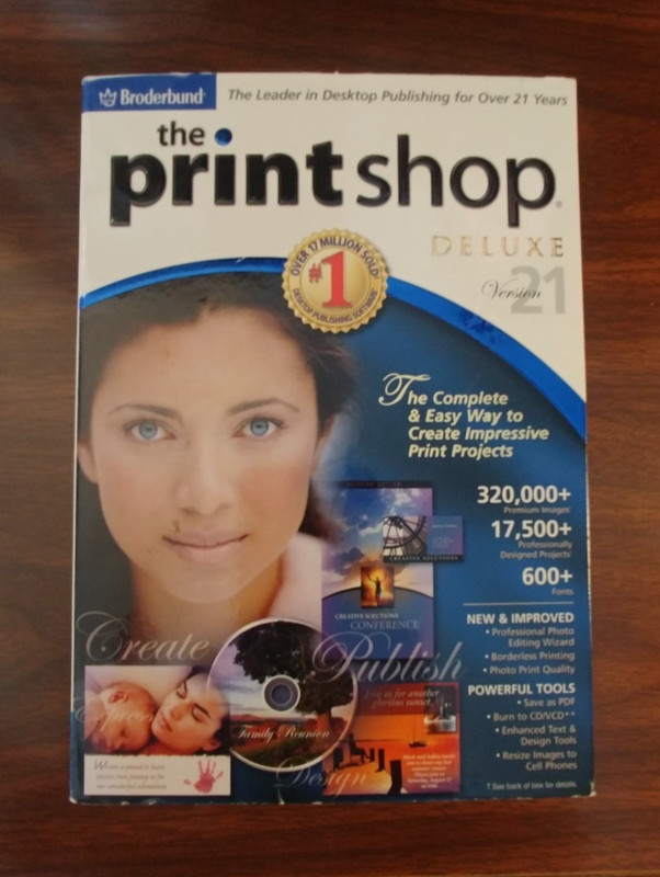 Broderbund The PrintShop Deluxe Version 21 (PC, 2005) Complete 4 CD Set