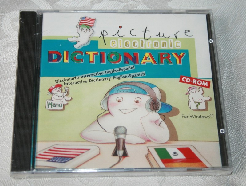 New Sealed CD Rom Windows Picture Electronic Dictionary English-Spanish Barron’s