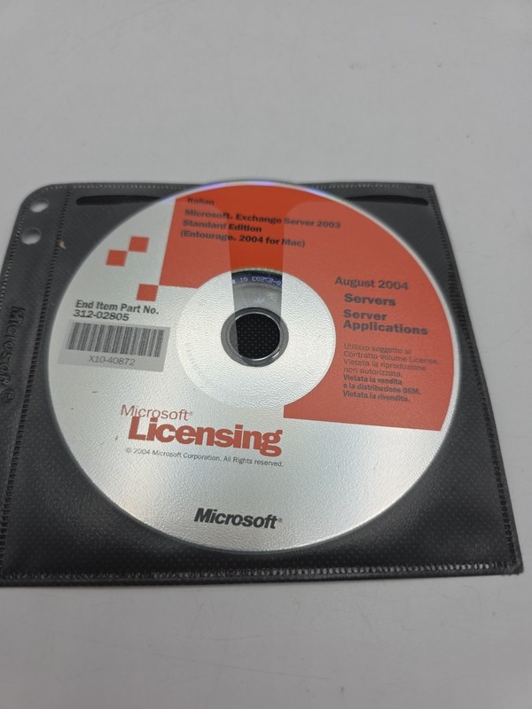 MICROSOFT LICENSING 2004 August Exchange Server 2003 Standard Edition FOR MAC