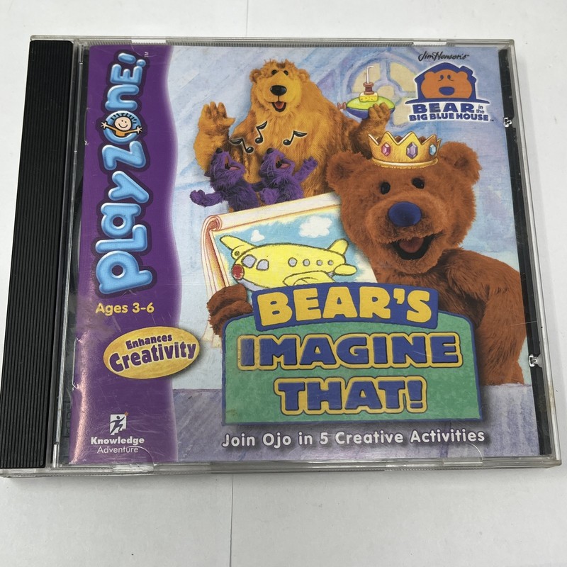 Bear’s Imagine That! PC CD-ROM Software Play Zone Ages 3-6 Jim Henson’s Big Blue