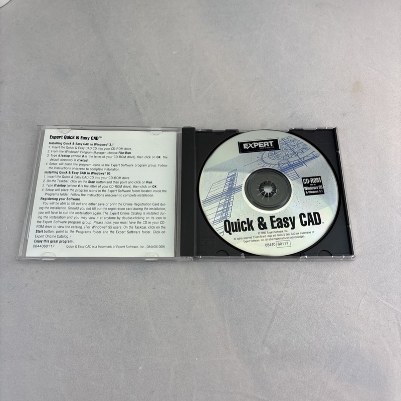Expert Software Quick & Easy CAD CD-ROM windows 95 3.1 Vintage PC gallery