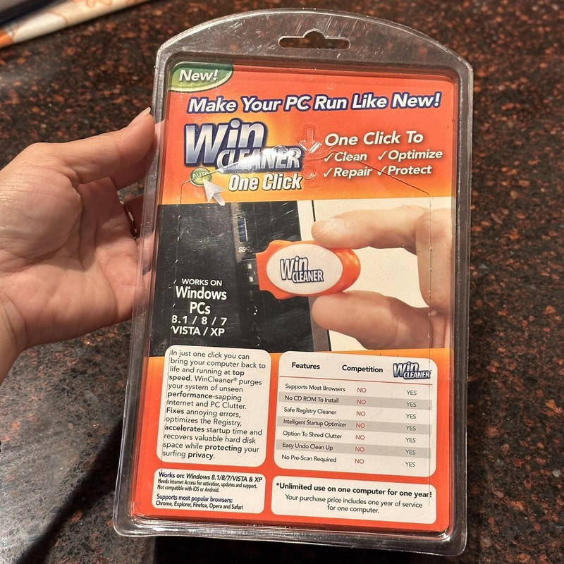 Win Cleaner One Click PC Cleaner USB As Seen On TV Increase Speed Security NEW gallery