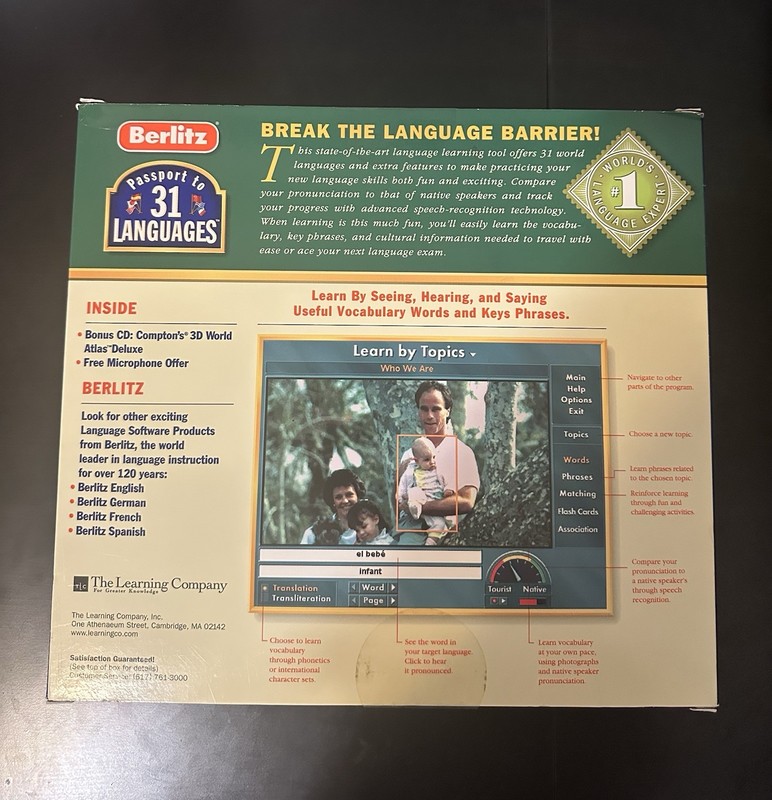 Vintage Berlitz Passport To 31 Languages CD Rom 3 discs 1998 Manual And Box gallery