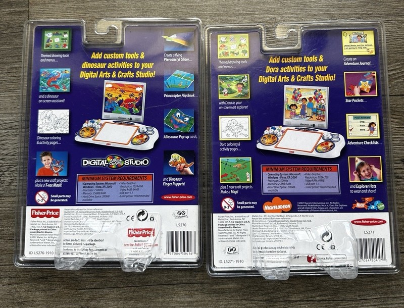 Vintage Fisher-Price Digital Studio CDs Dora L5271 & Dinosaurs L5270 Lot gallery