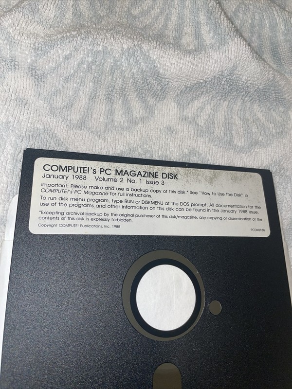 Compute!'s PC Magazine Floppy Disk- Jan 1988 RARE Issue 3 Vol. 2 No 1 gallery