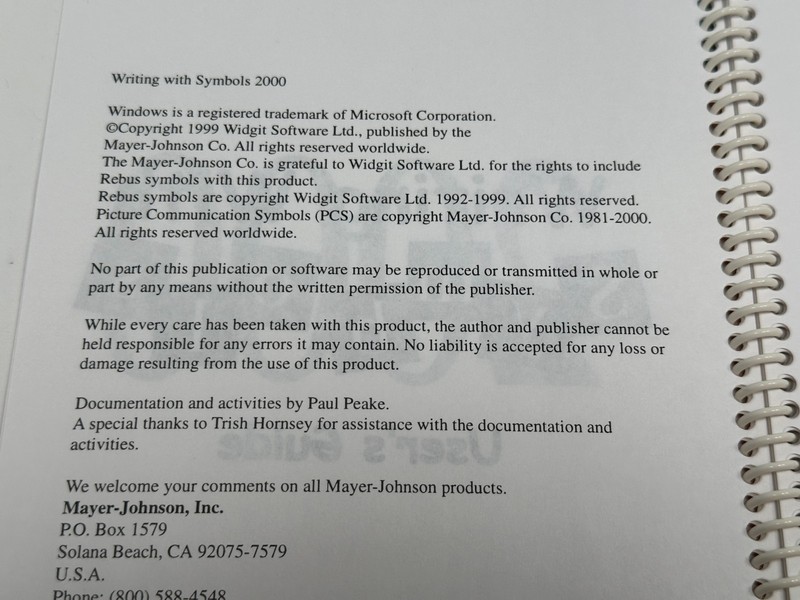 Computer Software Widgit Windows PC Disc Mayer Johnson Writing With Symbols CD gallery