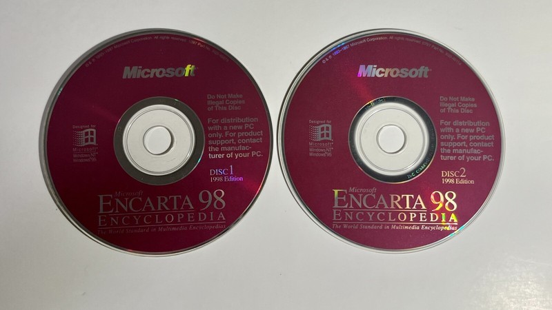 Microsoft Encarta 98 Encyclopedia (1998, CD-ROM, PC, 2-Disk Set)