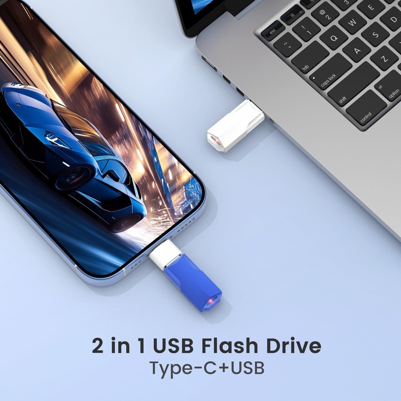 2GB Flash Drives 10 Pack Wooolken USB 2.0 Thumb Drives with 5 Pack USB C Adap... gallery