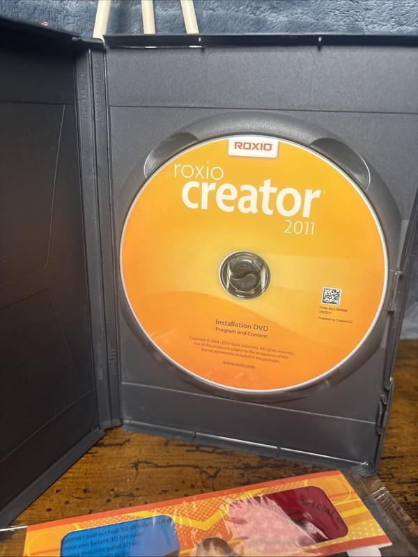 Roxio Creator 2011 Software Windows Video Audio Photo Editing 3-D Glasses W/Key gallery