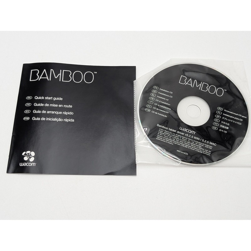 Wacom Bamboo Tablet Driver CD & Guide Windows Mac v5.2.5 Software MED-A418(A)
