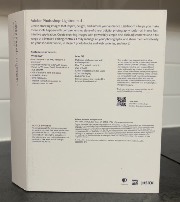 Photoshop Lightroom 4 Full Retail Edition still in the sealed package! gallery