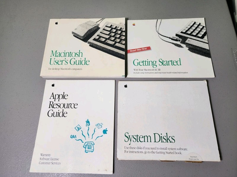 Vintage Apple Macintosh LC III System Disks 3.5 Floppy Set Software w/ Manuals