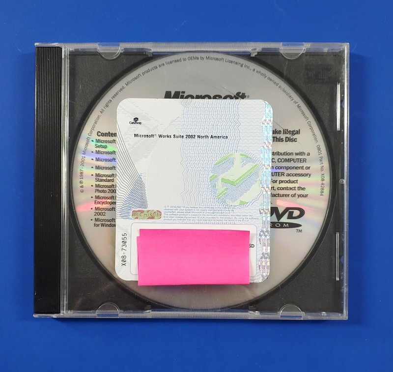 Vintage Microsoft Works Suite 2002 DVD ROM Word Clipart Money Encarta gallery