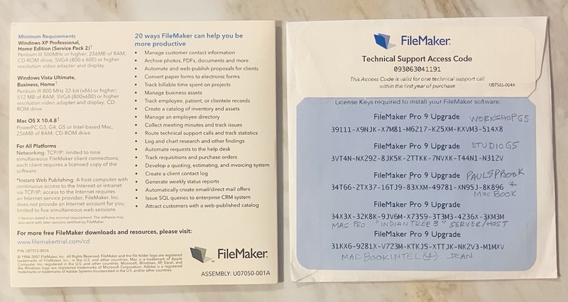 FileMaker Pro 9 Upgrade 5-User License 2-Disc Box Set Complete Vintage gallery