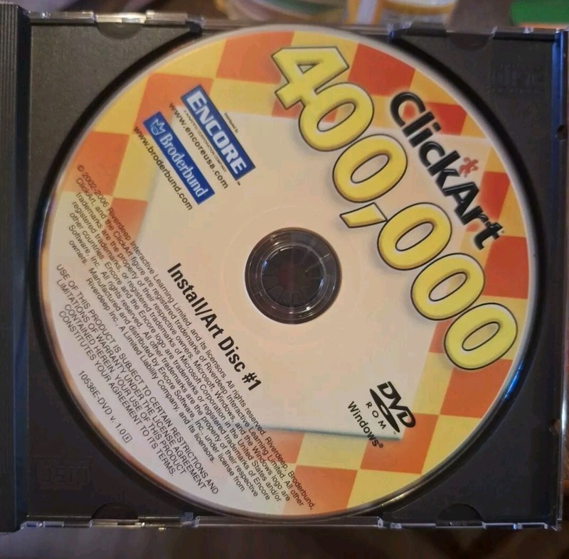 Broderbund ClickArt 400,000 PC DVD ROM Web Images Graphics Photos Art Fonts gallery