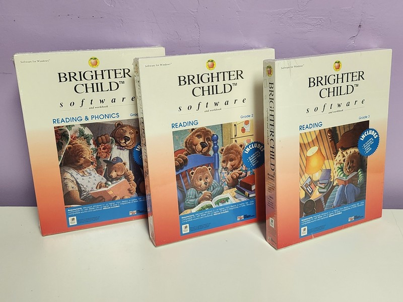 Brighter Child Software – Reading Grade 1/2/3 – (Big Box/3.5 Floppy Disk/Sealed)