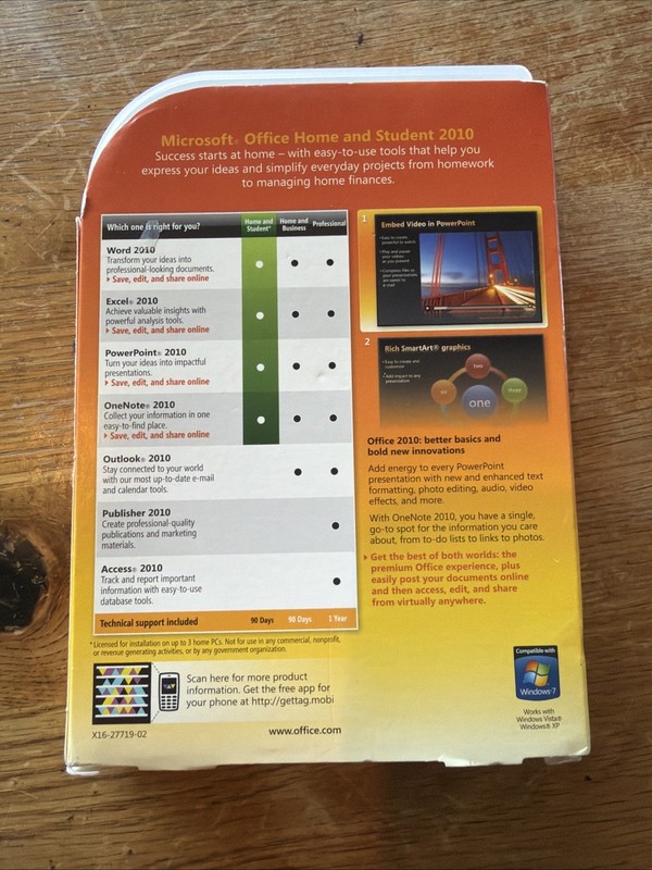 Microsoft Office Home & Student 2010 Software for Windows w/ Product Key Used gallery