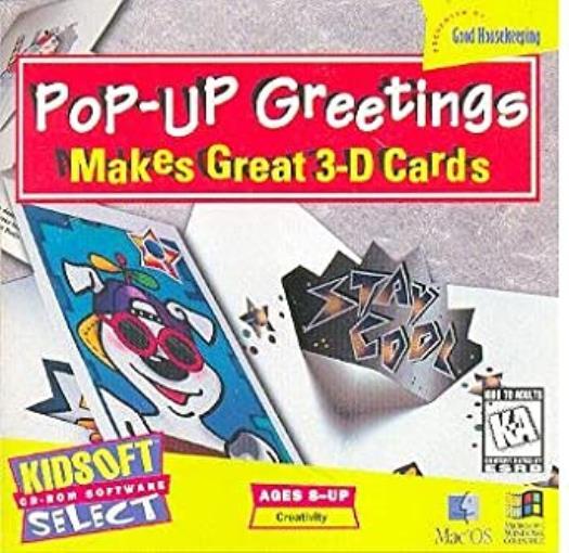 Pop-Up Greetings PC CD create 3D greeting cards personalized designs pictures +