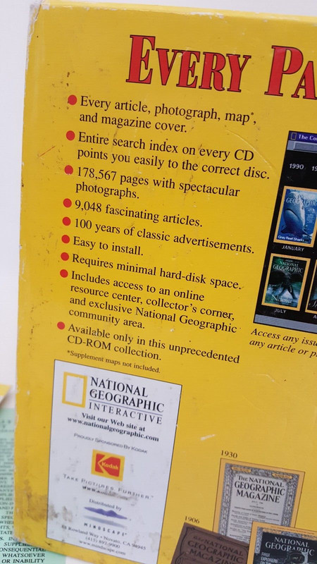 108 years National Geographic + reference CD set CD Rom all here + map +guide gallery