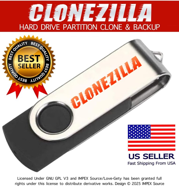 Clonezilla Bootable USB Drive Image, Restore, Backup, Clone – For Windows/Linux