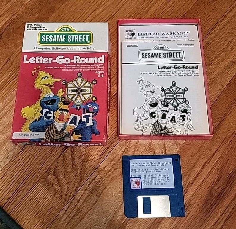 Tandy IBM Software Sesame Street Letter Go Round Vintage gallery