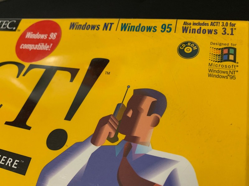 ACT! 4.0 SYMANTEC Vintage Software IBM WIN NT 95 ORIG SHRINKWRAP NEW COLLECTIBLE gallery