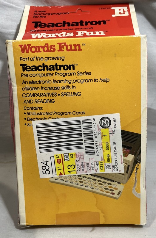 VTG TEACHATRON PRE COMPUTER PROGRAM SERIES E* box cartridge and cards-JC PENNY