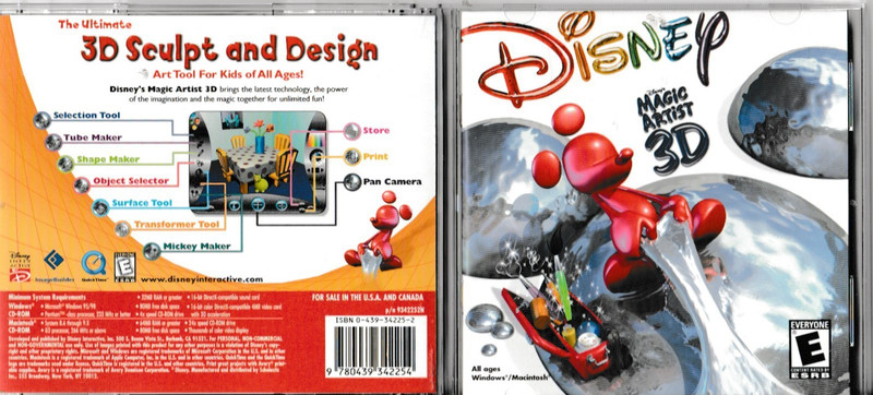 Disney’s Magic Artist 3D (PC CD Rom, 2000, Rated E) Art Tool for Kids of all Age