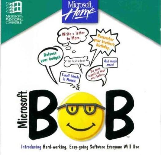 MS Bob PC CD animated social character desktop interface operating system add-on