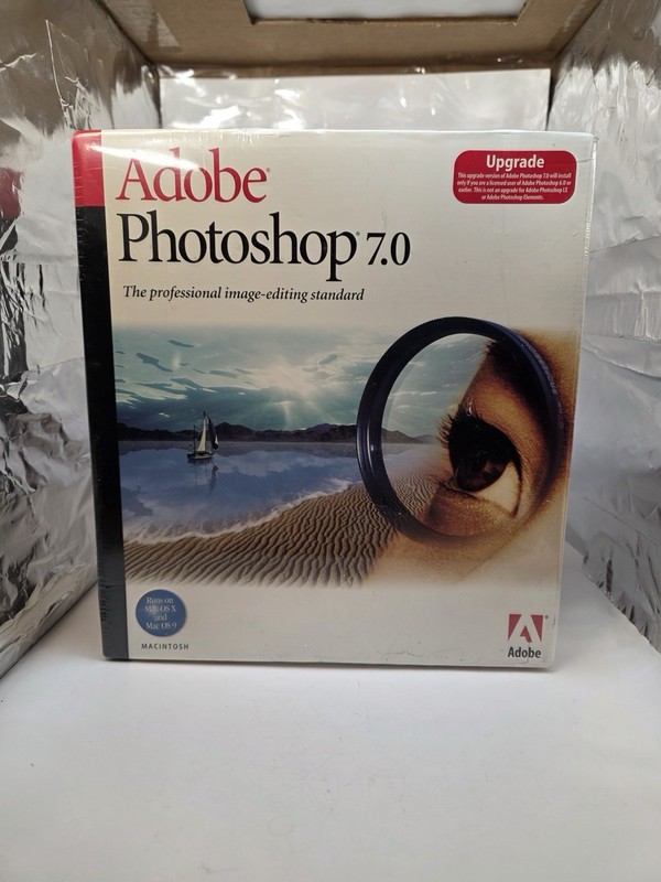 Adobe Photoshop 7.0 Upgrade Mac OSX OS 9 Sealed W/License & Serial Number
