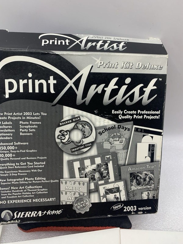 Vintage Print Artist 2003 Print Kit Deluxe PC CD 6 Discs Sierra Home BC