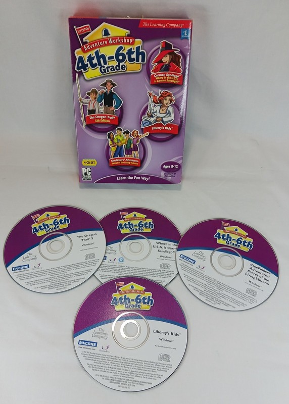 The Learning Adventure Workshop 4th-6th Grade PC CD-ROM Software 4-CD Set