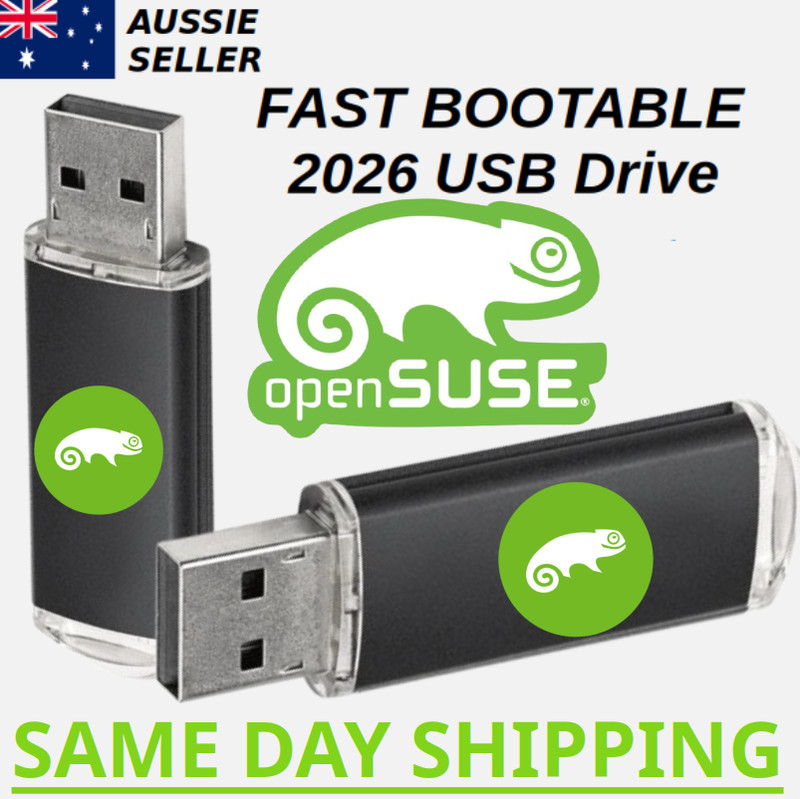 OpenSUSE Linux Latest Version Bootable USB Flash Drive Fast Beginner Easy Aussie