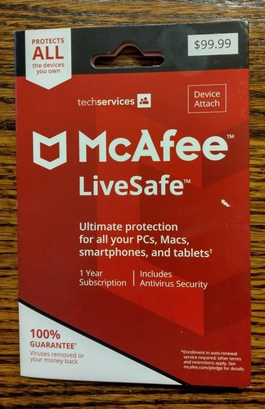 McAfee LiveSafe Unlimited Devices 1 year Subscription (1 Code for ALL devices)