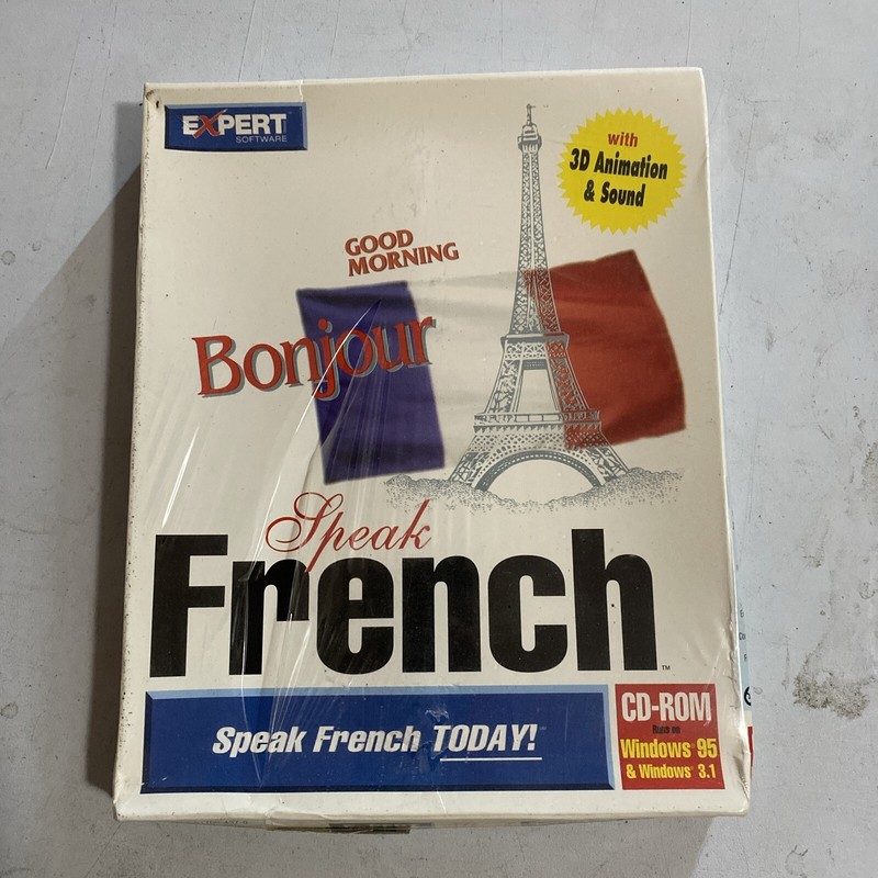 Speak French CD-ROM Windows 95 – Expert Software – New Sealed