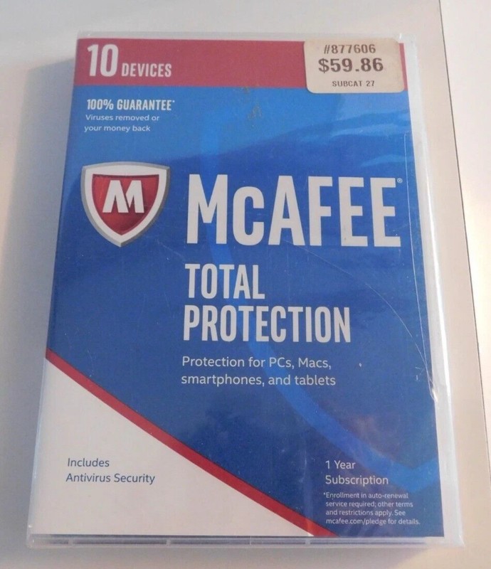 McAfee Total Protection 10 Devices Software Brand New-Sealed! FREE USA SHIPPING
