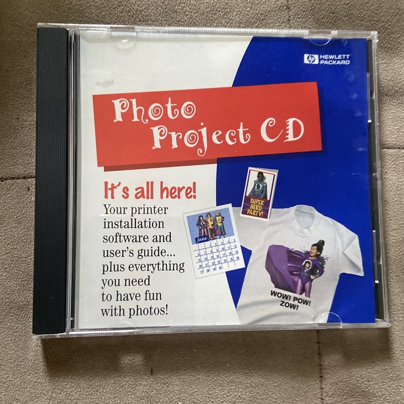 Photo Project CD ROM Hewlett Packard 1997 Have Fun With Photo Print Pak Iron-Ons