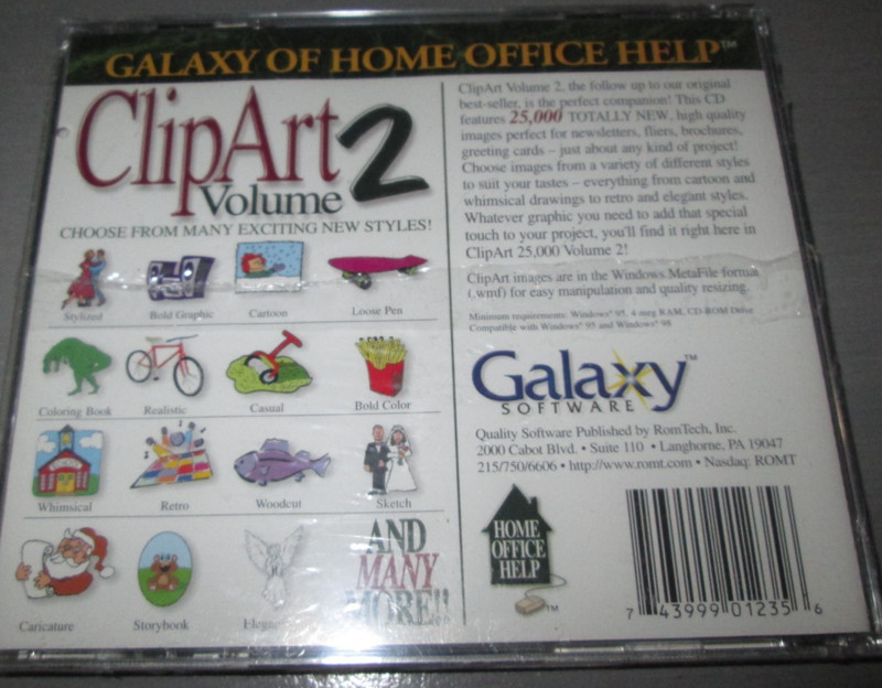 Clip Art Volume 2 CD Galaxy of Home Office Help Windows 95 98 Sealed gallery