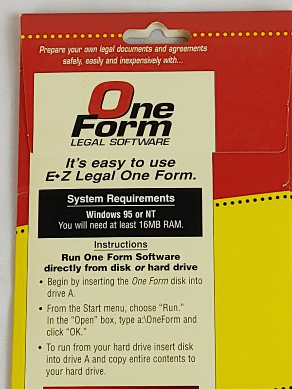 Vintage One Form EZ Legal Software Agreement To Sell Real Estate 3.5 Floppy Disk gallery