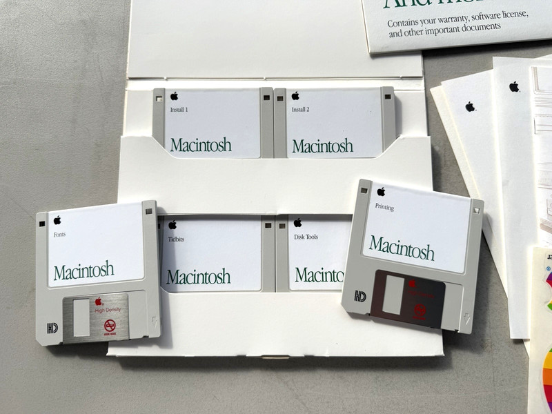 Vintage Apple Macintosh Mac System Disks version 914-0363-B & Documents Stickers gallery