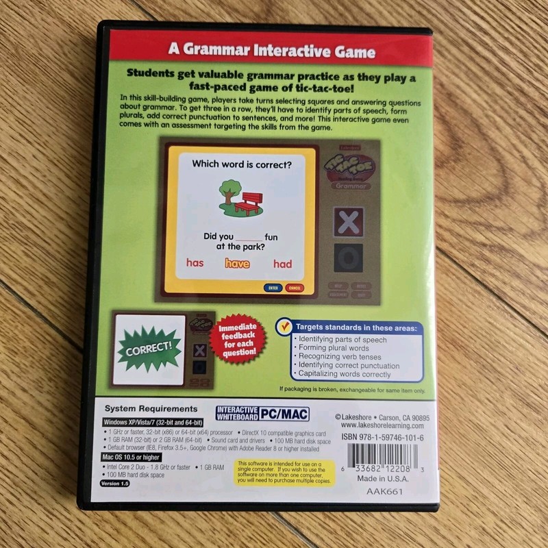 INTERACTIVE WHITEBOARD: TIC-TAC-TOE: GRAMMAR (LAKESHORE PC-MAC 2006) EDUCATIONAL gallery
