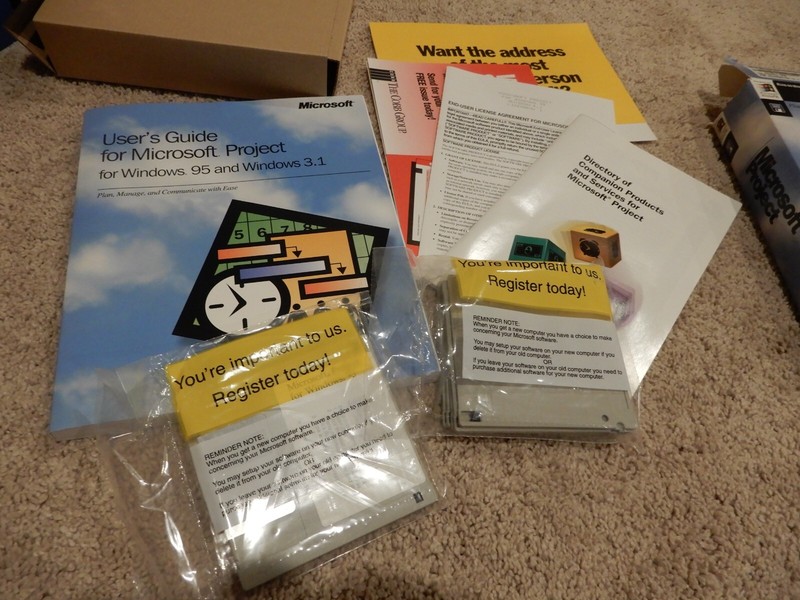 MICROSOFT PROJECT DESIGNED FOR WINDOWS 95 OPEN BOX SEALED FLOPPY gallery