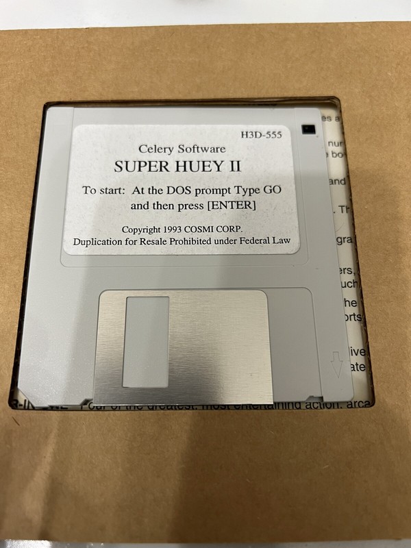 Super Huey II Helicopter Flight Simulator Celery Software 3 1/2” Disk IBM DOS gallery