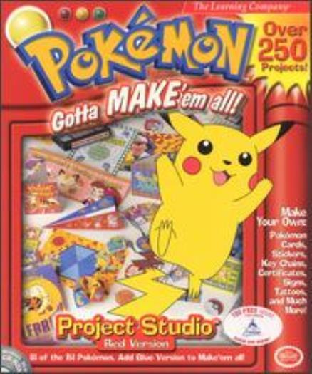 Pokemon: Project Studio Red Edition PC CD kids create cartoon cards signs etc!